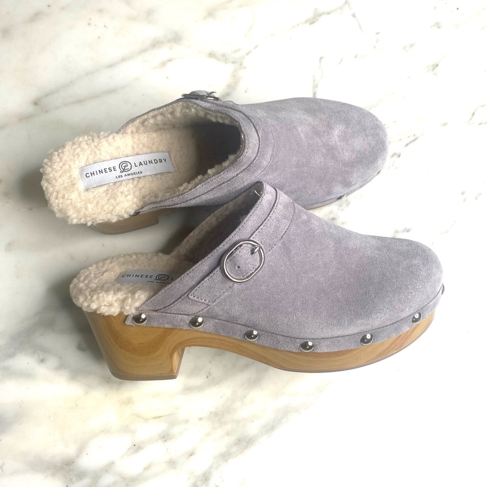 Chinese Laundry Clogs Womens Sz 9.5 Gray, Boho Hippie Granola Cottagecore Granny